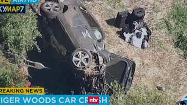Die dramatischen Bilder des Unfalls von Tiger Woods
