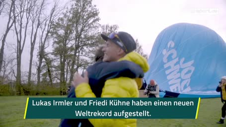 Irrer Slackline-Weltrekord aufgestellt