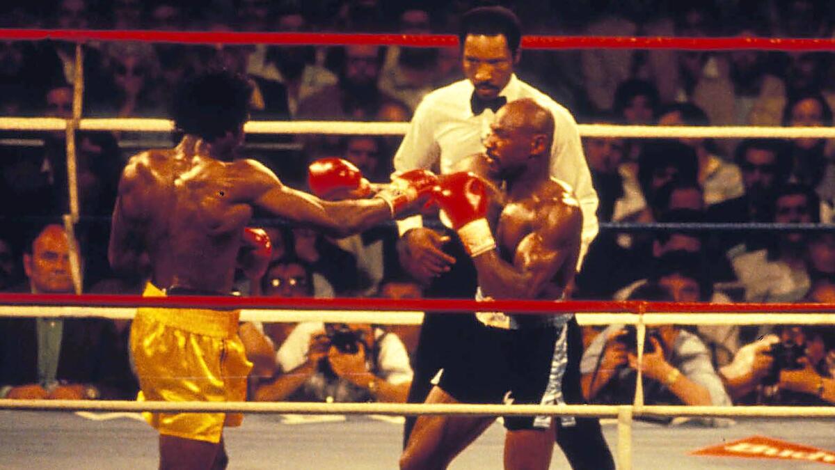 Marvin Hagler und Thomas Hearns lieferten sich einen harten Kampf