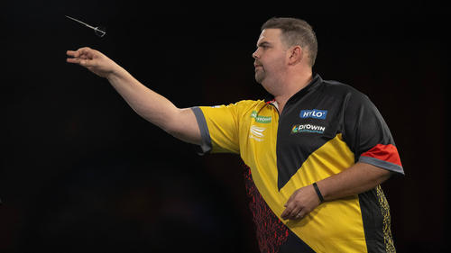 Konzentriert: Gabriel Clemens bei der Darts-WM 2024