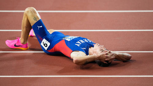 Jakob Ingebrigtsen nach seinem 5000-Meter-Lauf