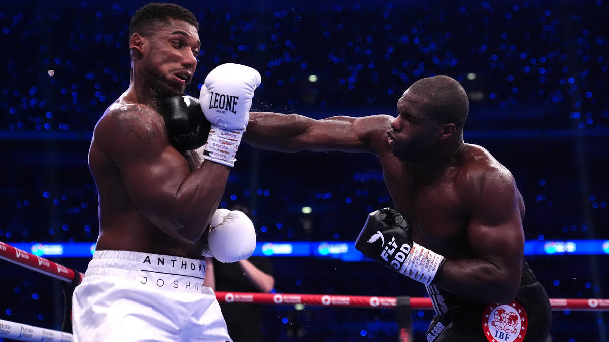 Daniel Dubois (r.) würde Anthony Joshua liebend gerne nochmal auf die Mütze geben