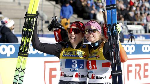 Coletta Rydzek hat auch das deutsche Teamsprint-Duo in Lahti zum Sieg geführt