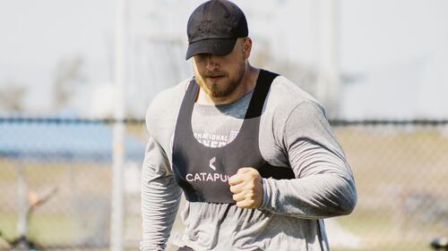 Leander Wiegand überzeugte beim Bankdrücken an seinem Pro Day