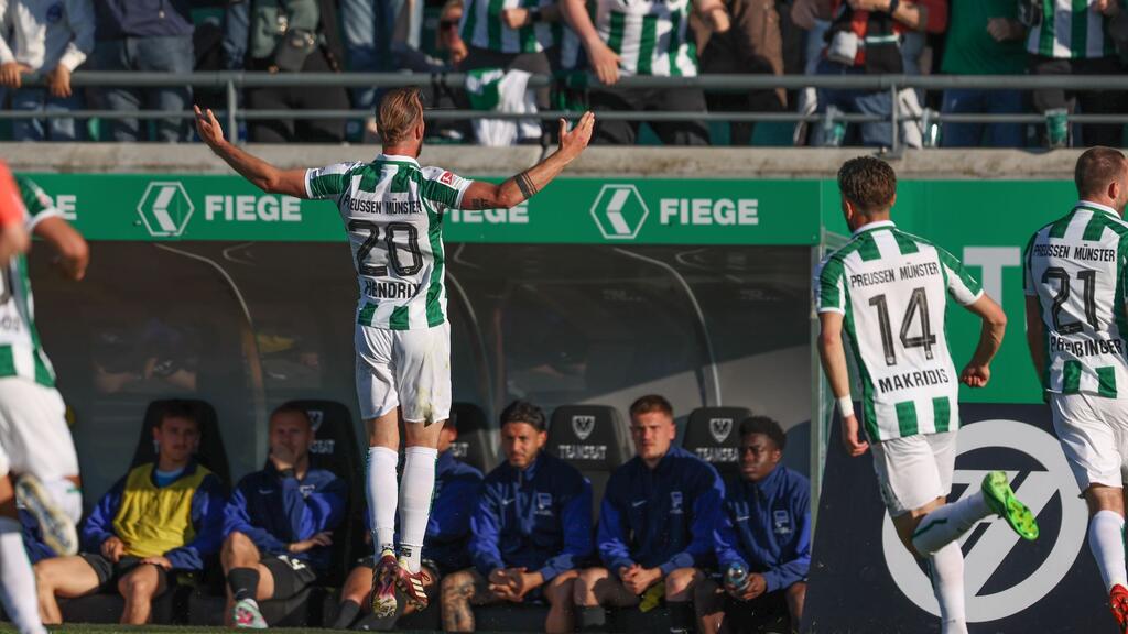 Jorrit Hendrix traf sehr sehenswert für Münster