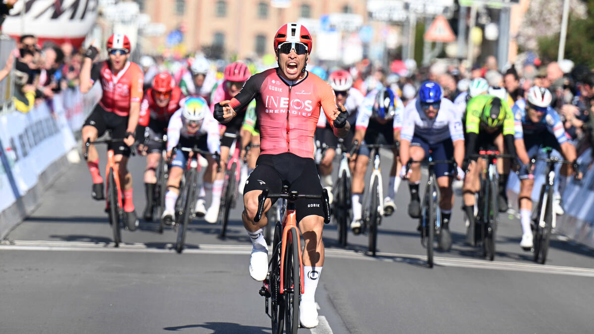 Caleb Ewan bejubelt seinen letzten Sieg