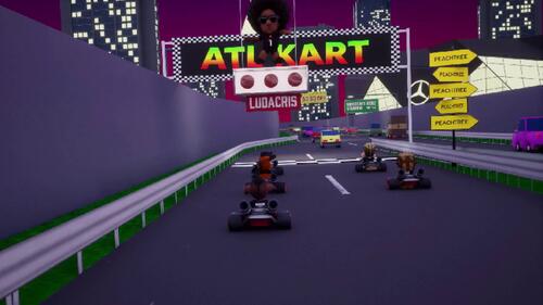 Falcons sausen durch Spielplan mit Mario Kart
