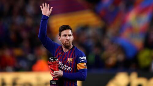 Lionel Messi gratuliert dem FC Barcelona zur Meisterschaft