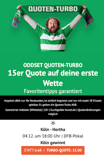 ODDSET-Boost Sieg Köln, 4.12.