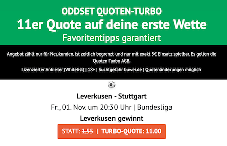 Leverkusen vs. Stuttgart Boost bei ODDSET