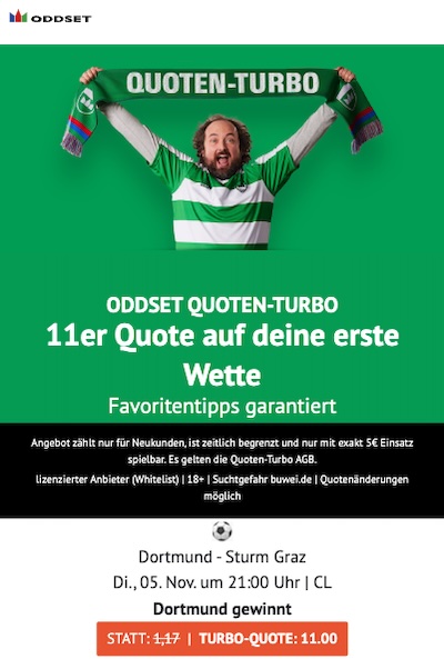 Boost bei ODDSET
