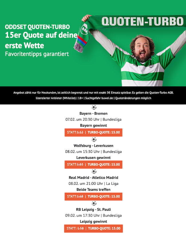 Quotenturbo zum Wochenende, 07.02
